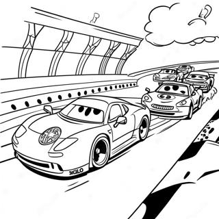 Race Track With Cars Coloring Page 19169-16025