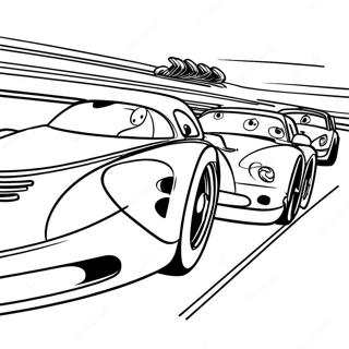 Race Track With Cars Coloring Page 19169-16026