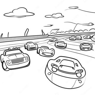 Race Track With Cars Coloring Page 19169-16027