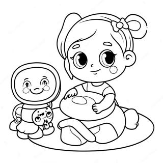 Adorable Sister Playing With Toys Coloring Page 19179-16033