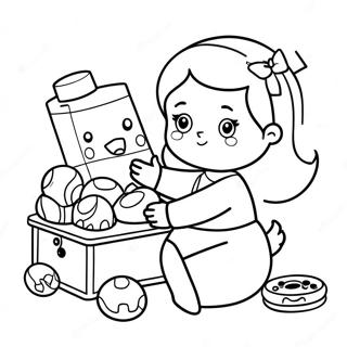 Adorable Sister Playing With Toys Coloring Page 19179-16034