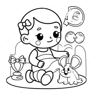 Adorable Sister Playing With Toys Coloring Page 19179-16035