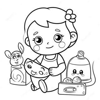 Adorable Sister Playing With Toys Coloring Page 19179-16036