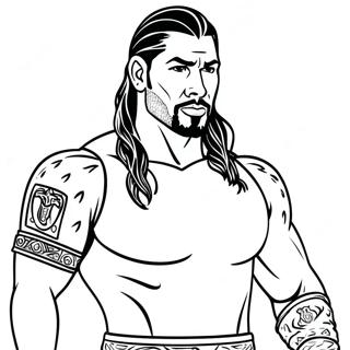 Roman Reigns In Action Coloring Page 19229-16073