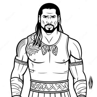 Roman Reigns In Action Coloring Page 19229-16076