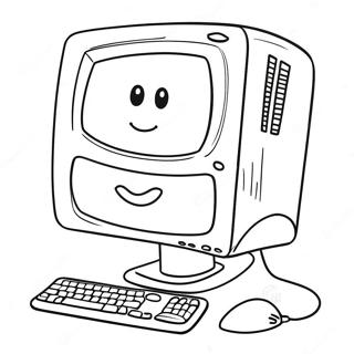 Cute Cartoon Computer Coloring Page 1922-1581