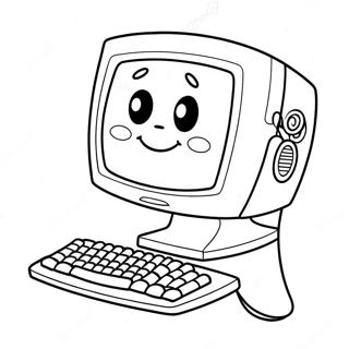 Cute Cartoon Computer Coloring Page 1922-1582