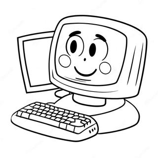 Cute Cartoon Computer Coloring Page 1922-1584