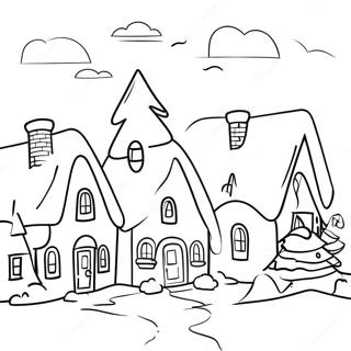 Christmas Village Coloring Pages