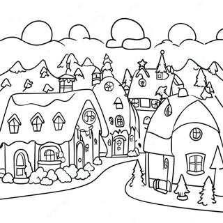 Christmas Village Coloring Page 19238-16078