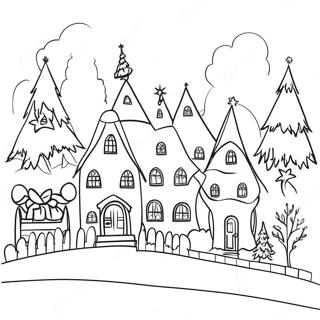 Christmas Village Coloring Page 19238-16079