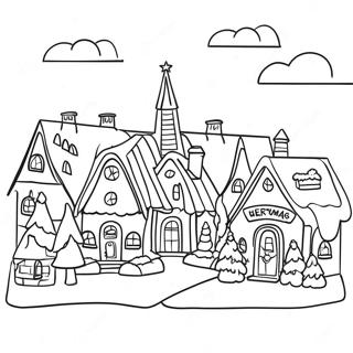 Christmas Village Coloring Page 19238-16080