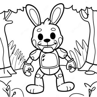 Springtrap In A Creepy Forest Coloring Page 19259-16098