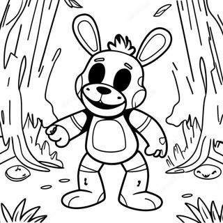 Springtrap In A Creepy Forest Coloring Page 19259-16099