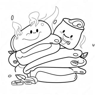 Cute S Mores With Smiling Faces Coloring Page 19289-16124