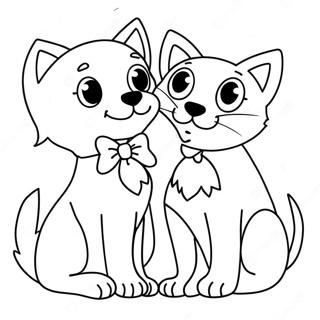 Dog And Cat Coloring Page 19308-16134