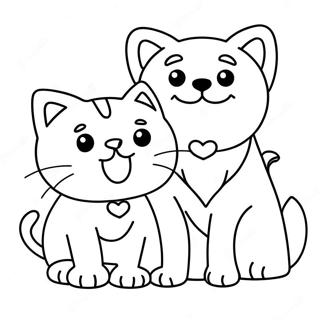 Dog And Cat Coloring Page 19308-16135