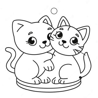 Playful Puppy And Kitten Coloring Page 19309-16137