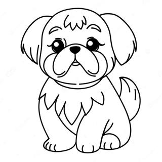 Shih Tzu Puppy Coloring Page 19318-16144