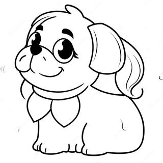 Cute Shih Tzu Playing Coloring Page 19319-16147