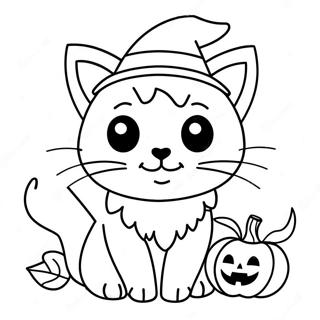 Halloween Kitty Coloring Pages