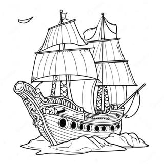 Pirate Ship Buccaneers Coloring Page 19359-16179