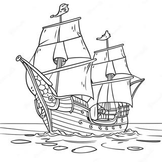 Pirate Ship Buccaneers Coloring Page 19359-16180