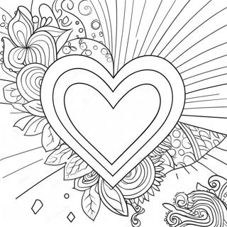 Colorful Rainbow Heart Coloring Page 19399-16209