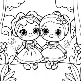 Lalaloopsy Dolls In A Magical Garden Coloring Page 19419-16225