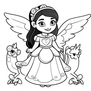 Elena Of Avalor With Magical Creatures Coloring Page 1942-1597