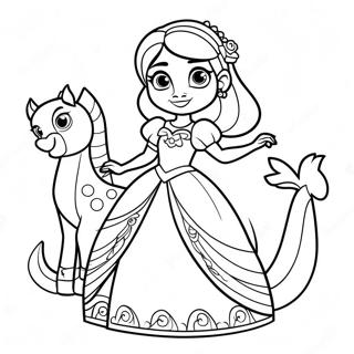 Elena Of Avalor With Magical Creatures Coloring Page 1942-1598