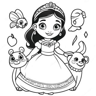 Elena Of Avalor With Magical Creatures Coloring Page 1942-1599