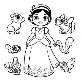 Elena Of Avalor With Magical Creatures Coloring Page 1942-1600