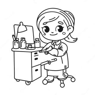 Cute Phlebotomist Drawing Coloring Page 19449-16252