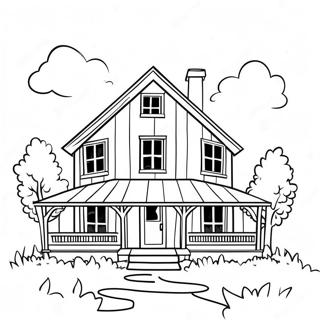 Charming Rustic Farmhouse Coloring Page 19459-16258