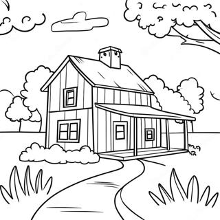 Charming Rustic Farmhouse Coloring Page 19459-16259