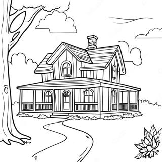 Charming Rustic Farmhouse Coloring Page 19459-16260