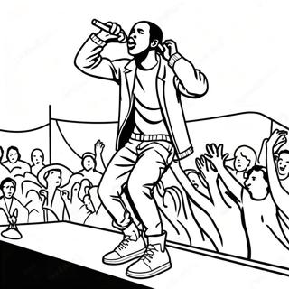 Travis Scott Performing On Stage Coloring Page 19499-18251