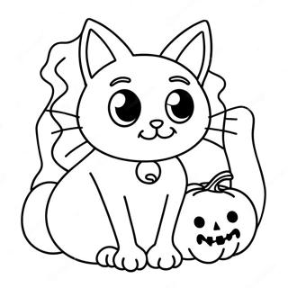 Halloween Black Cat Coloring Page 19518-18262