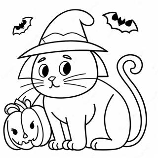 Halloween Black Cat Coloring Page 19518-18263