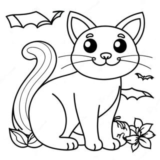 Halloween Black Cat Coloring Page 19518-18264