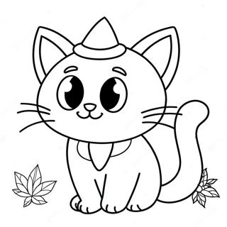 Cute Halloween Black Cat Coloring Page 19519-18266