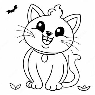 Cute Halloween Black Cat Coloring Page 19519-18267