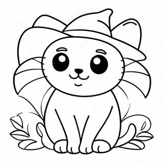 Cute Halloween Black Cat Coloring Page 19519-18268