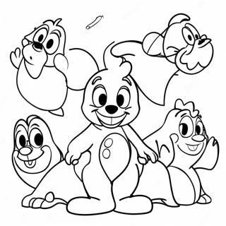 Colorful Disney Characters Coloring Page 19569-18305