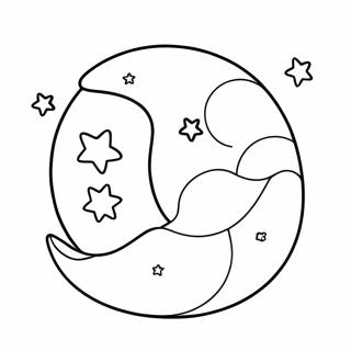 Crescent Moon With Stars Coloring Page 19579-18313