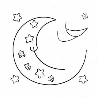 Crescent Moon With Stars Coloring Page 19579-18315