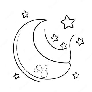 Crescent Moon With Stars Coloring Page 19579-18316