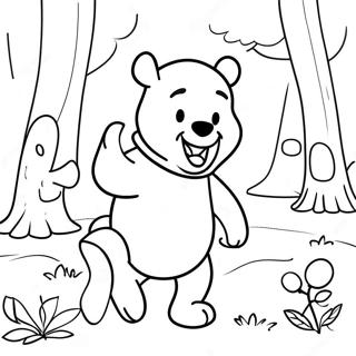 Adventurous Winnie The Pooh In The Hundred Acre Wood Coloring Page 19609-18338