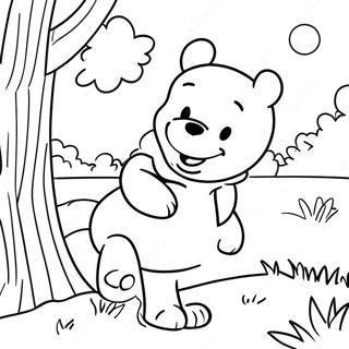 Adventurous Winnie The Pooh In The Hundred Acre Wood Coloring Page 19609-18339